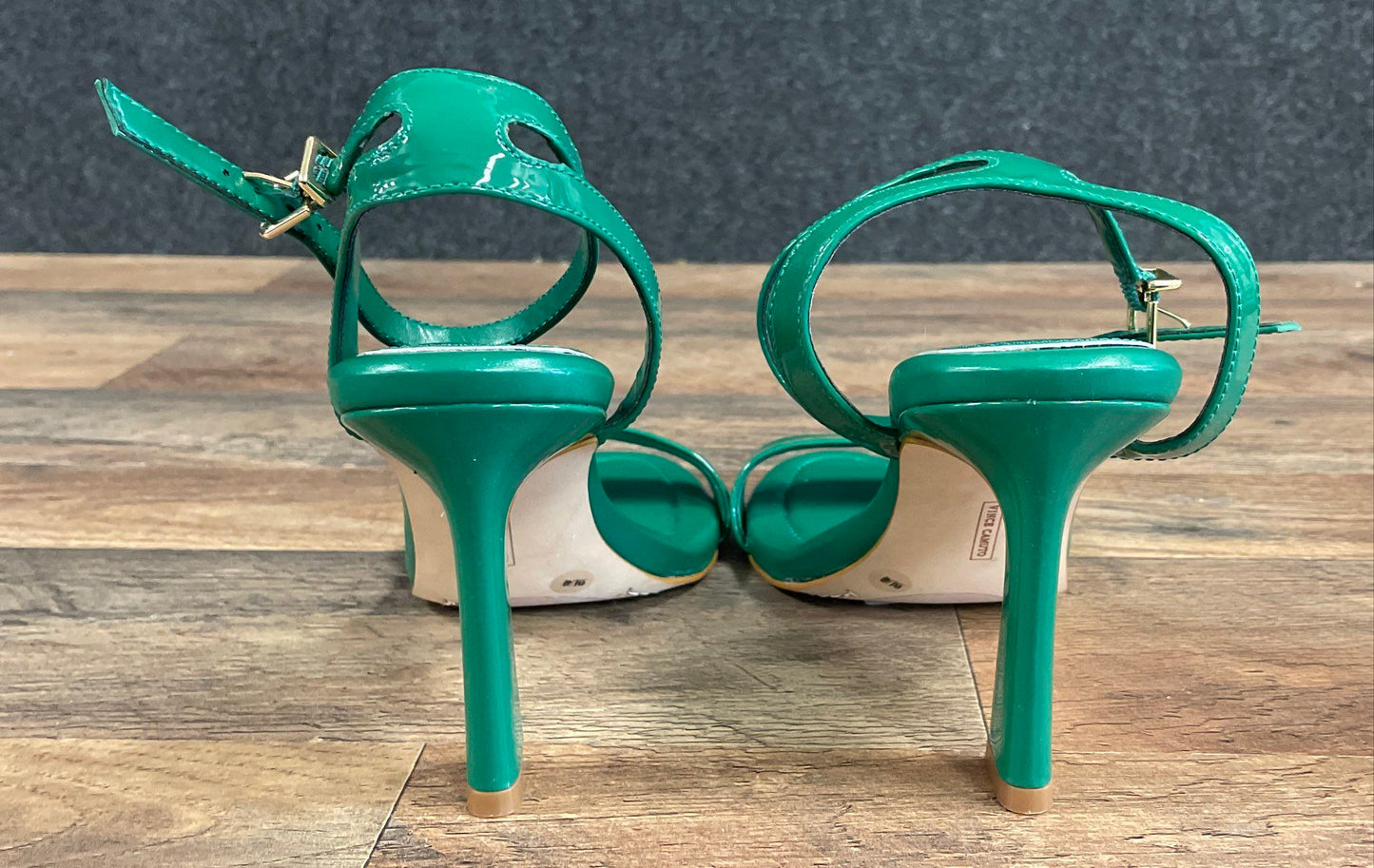 Vince Camuto Penelopy Emerald City Green Ankle Strap Heeled Sandals Size 9
