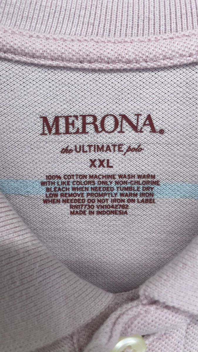 Merona Men's Pink Striped Short Sleeve Cotton The Ultimate Polo Shirt Sz XXL