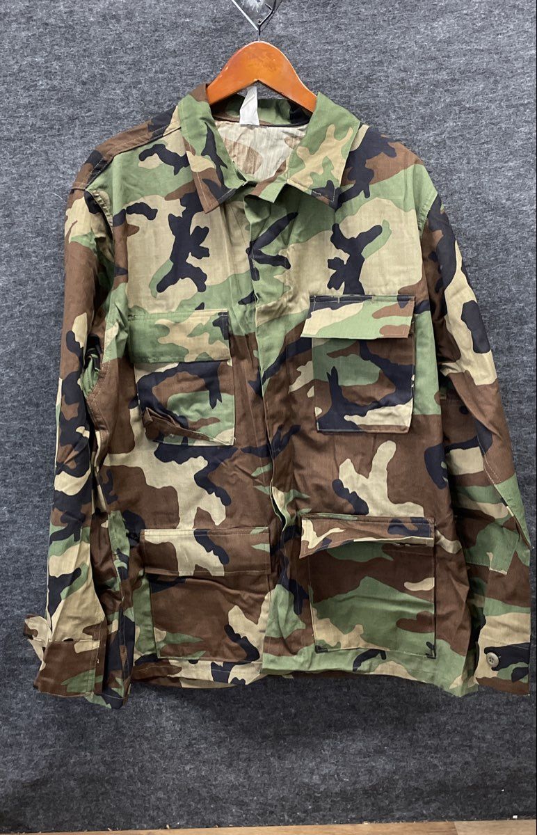 Lion Apparel Men's Woodland Camo BDU Field Jacket Coat Made in USA Cotton Sz L-R