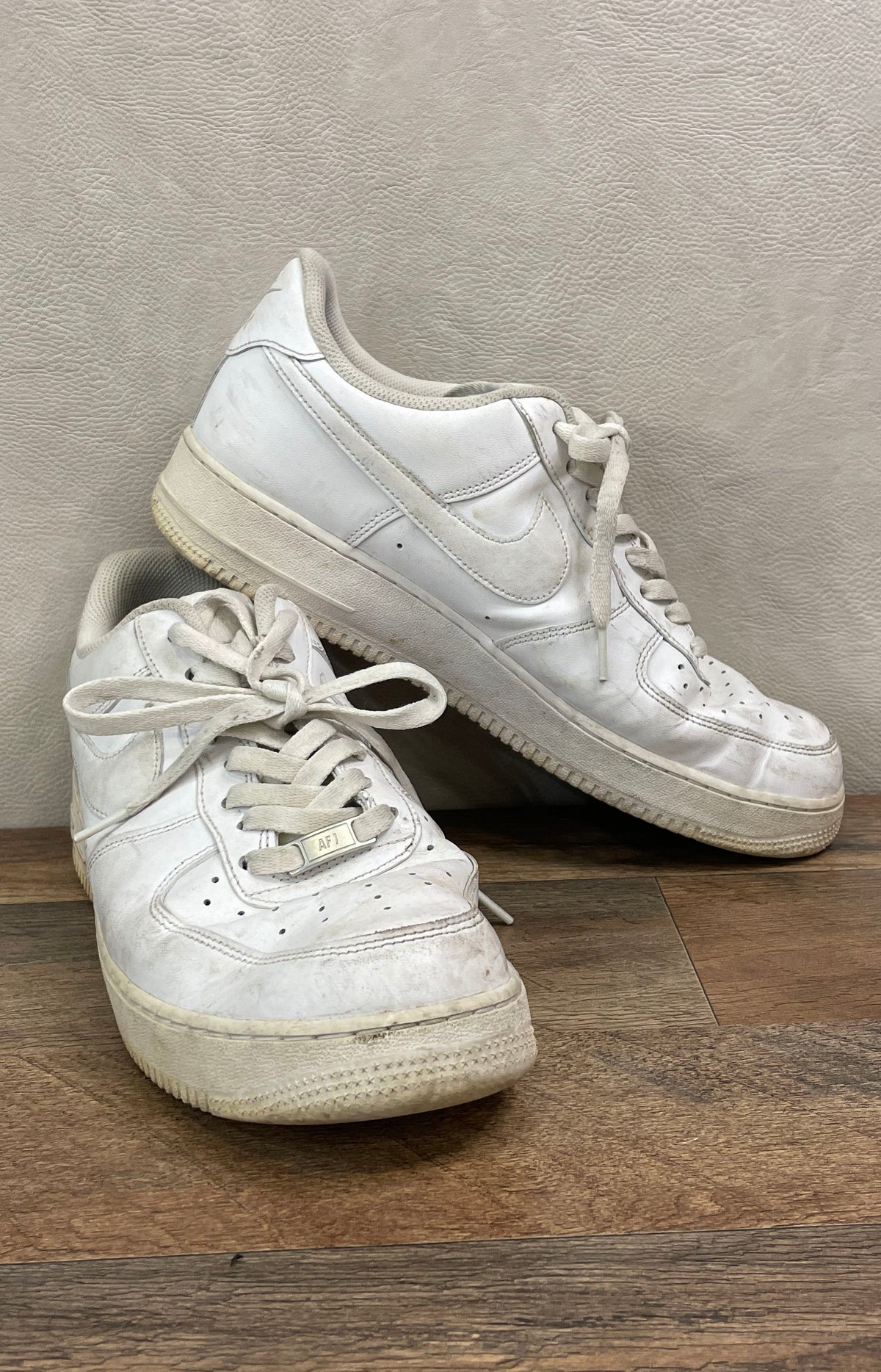 Nike Air Force 1 Low Triple White Leather Sneakers Men's Size 12