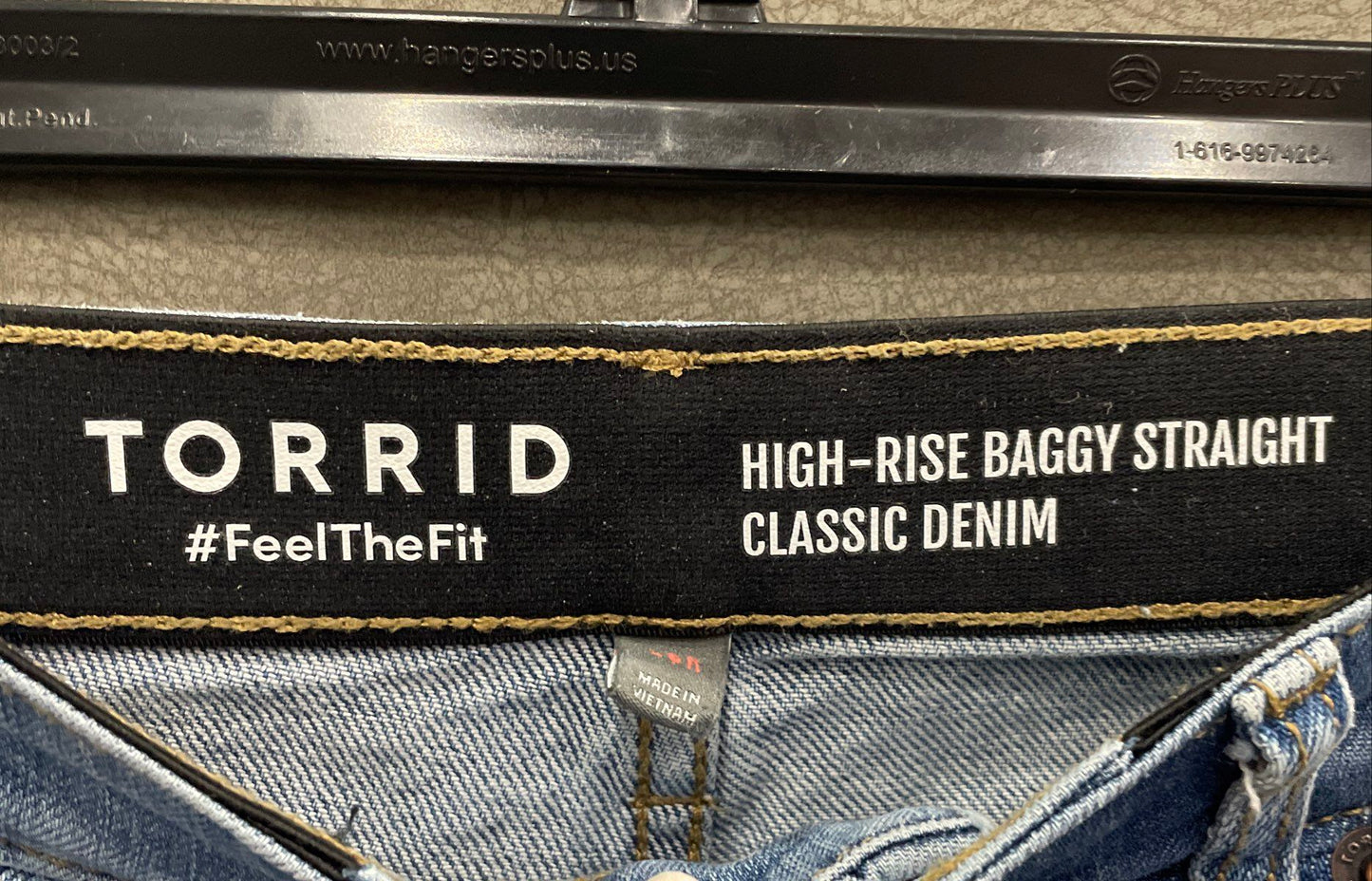 Torrid Women's High Rise Baggy Straight Blue Distressed Jeans Sz 18R