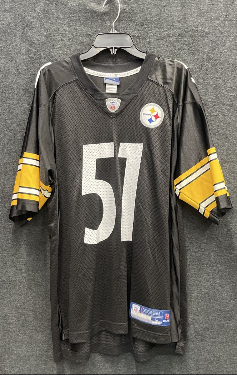 Reebok Men's Pittsburgh Steelers James Farrior #51 Football Jersey Black Sz L