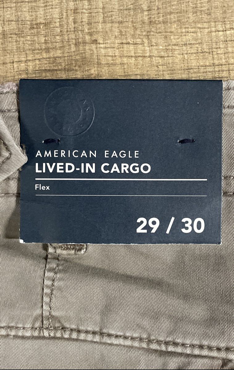American Eagle Men's Gray Lived-In Cargo Flex Pants Sz 29x30 NWT