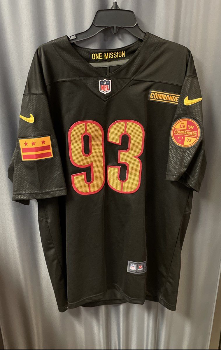 Nike Men's Washington Commanders Jonathan Allen #93 Black NFL Jersey Size L