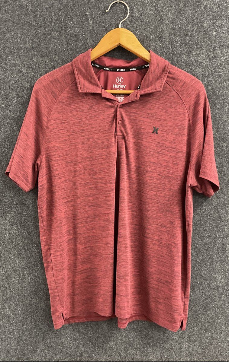 Hurley Men's Polo Shirts Set of 2 Teal Gray Burgundy Performance Stretch Sz XL