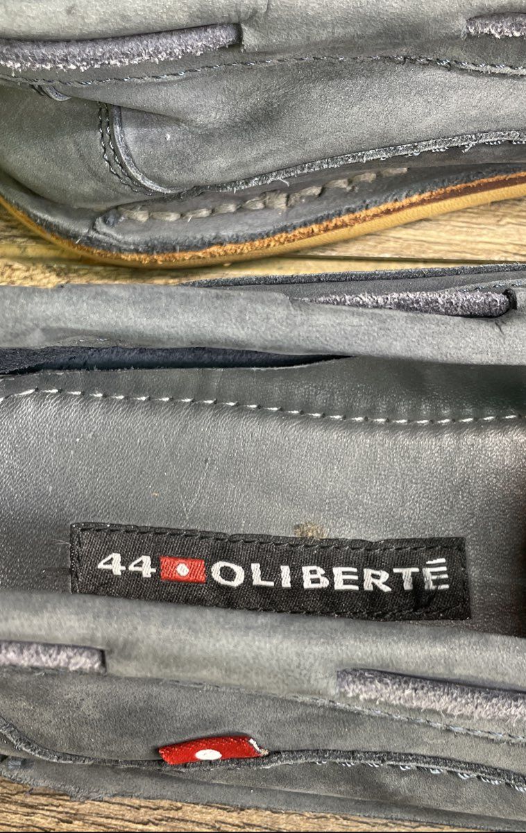 Oliberte Navy Blue Leather Moccasins Men's Size 44 US 11