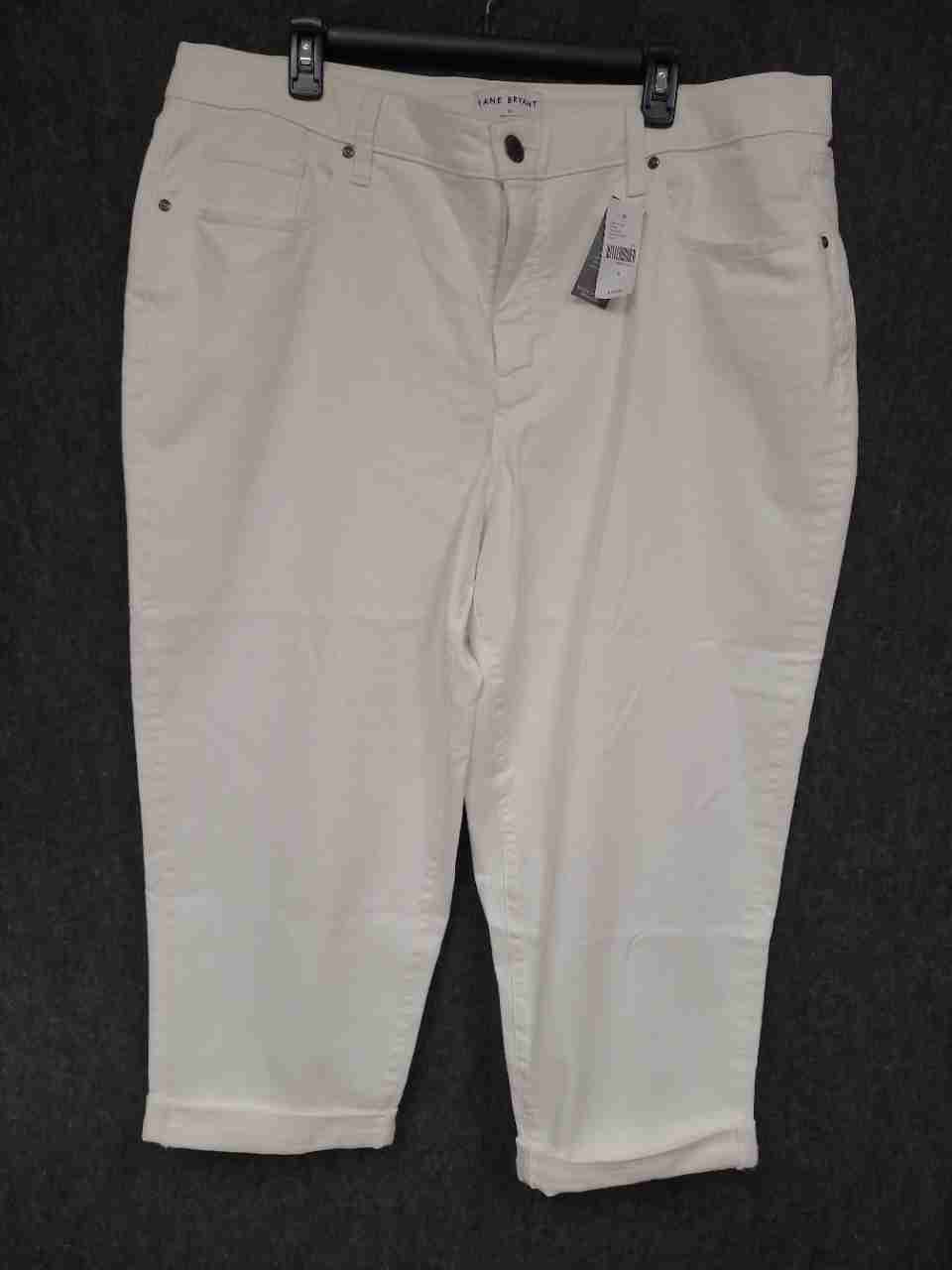 Lane Bryant Women's White Boyfriend Capri Pants Mid-Rise NWT Size 18