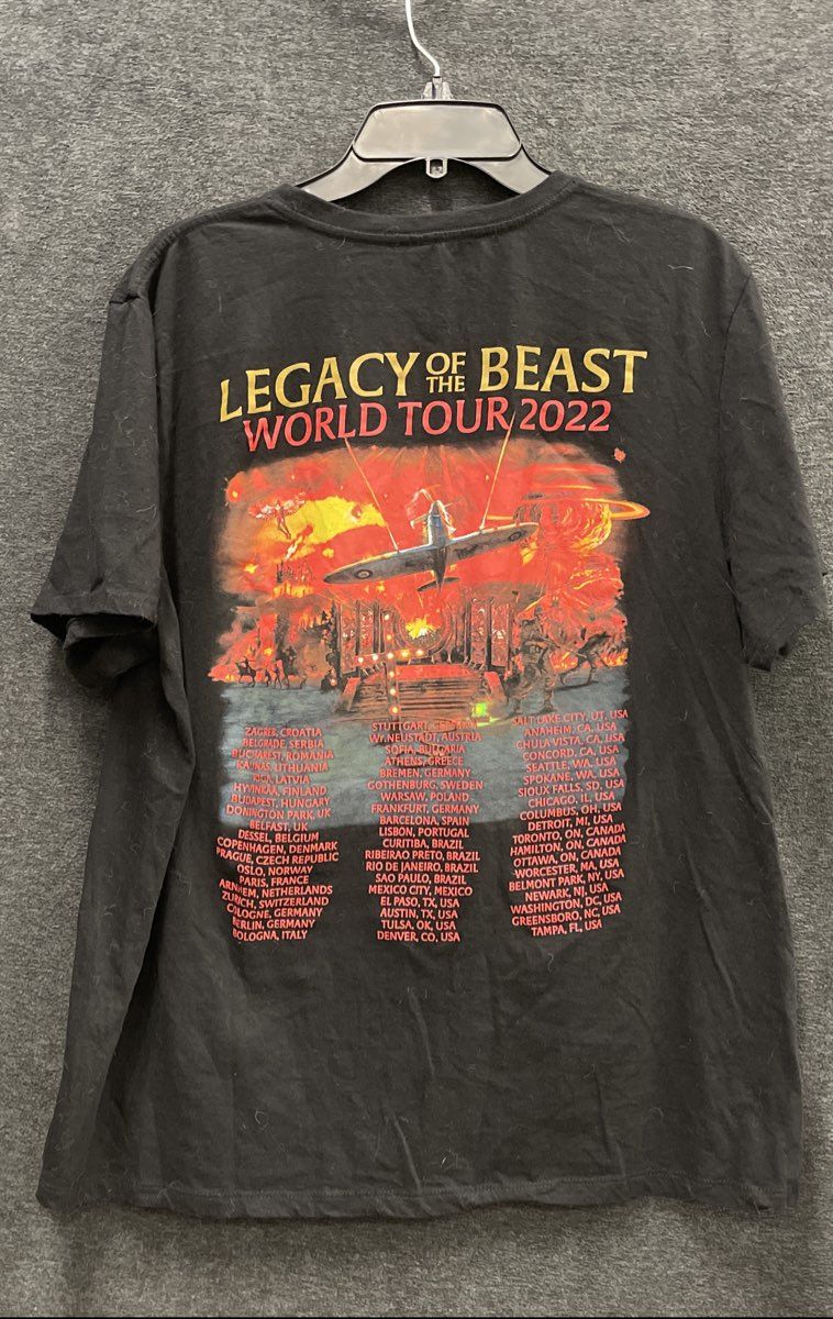 Iron Maiden Legacy of the Beast World Tour 2022 T-Shirt Double Stitch Sz L