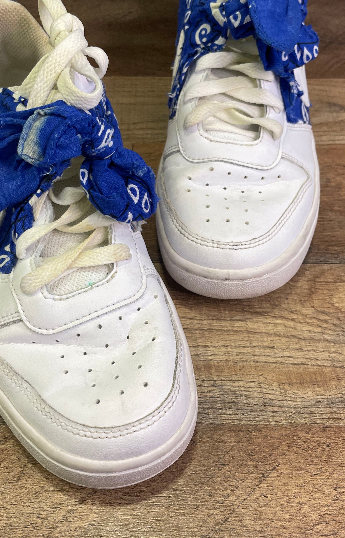 Nike Court Borough Low 2 Custom Blue Bandana Paisley Sneakers Youth Size 6Y