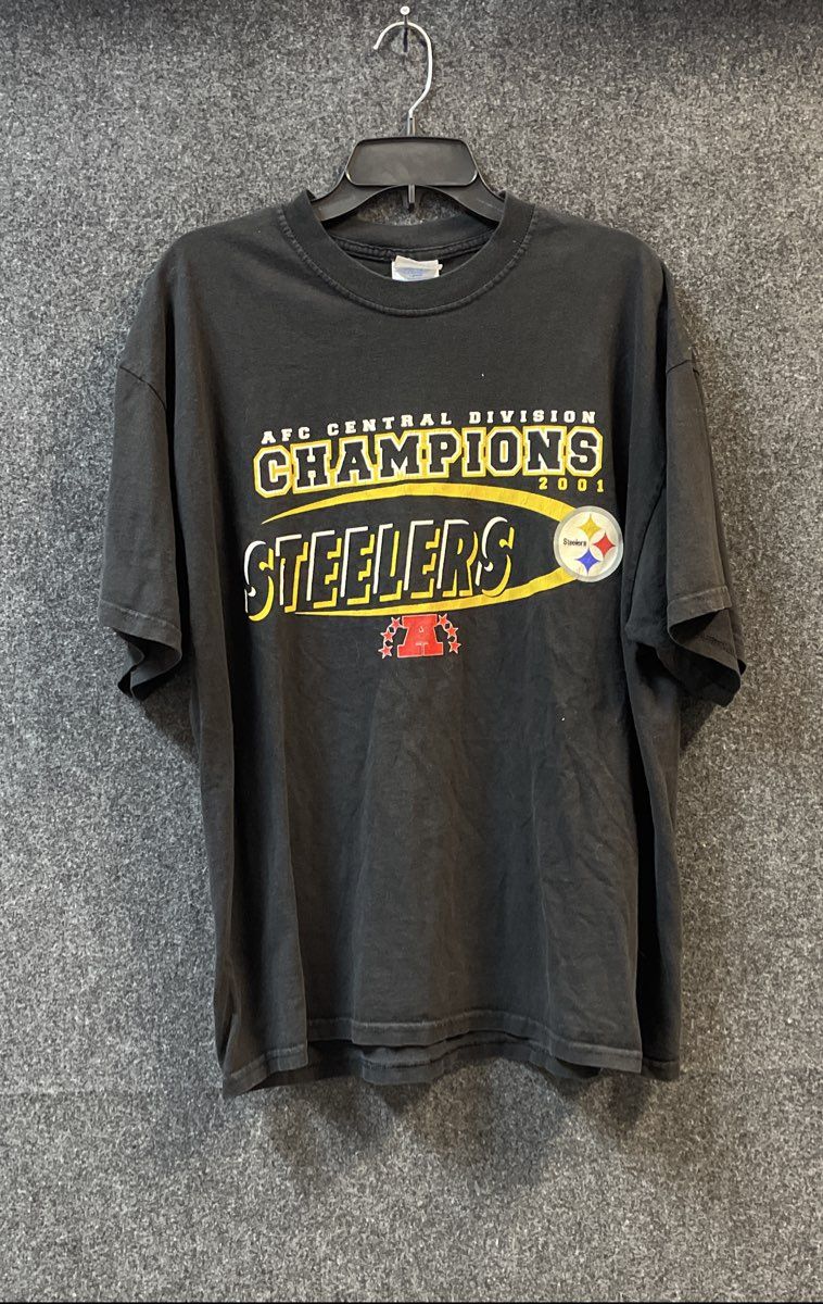 Vintage 2001 Pittsburgh Steelers AFC Central Division Champions T-Shirt XL