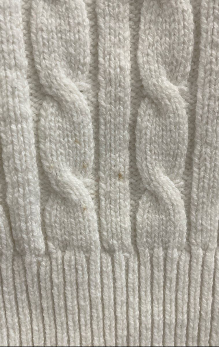 Hollister Women's Cream Tan Cable Knit V-Neck Cropped Sweater Vest XS