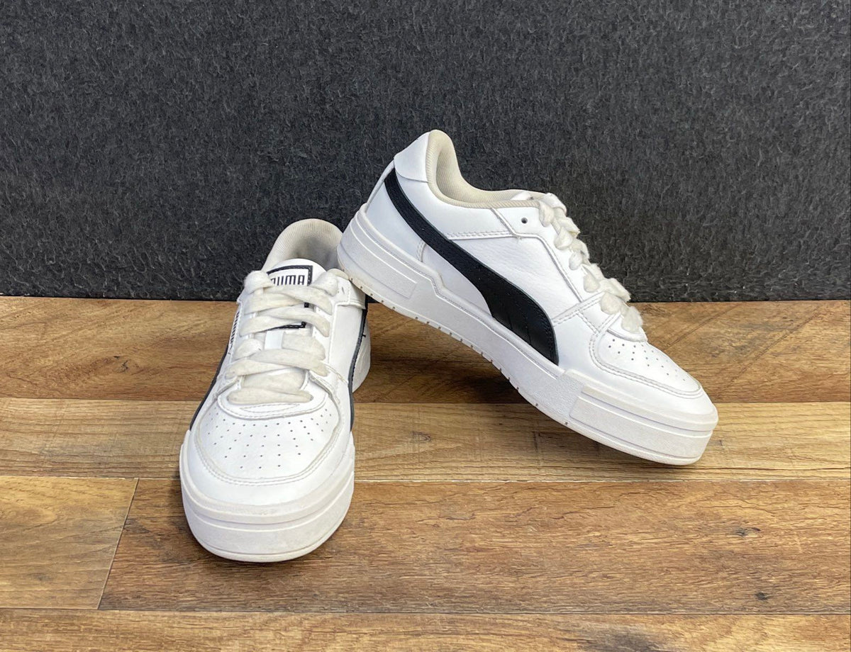 Puma Caven White Black Lifestyle Sneakers Big Kids Size 4