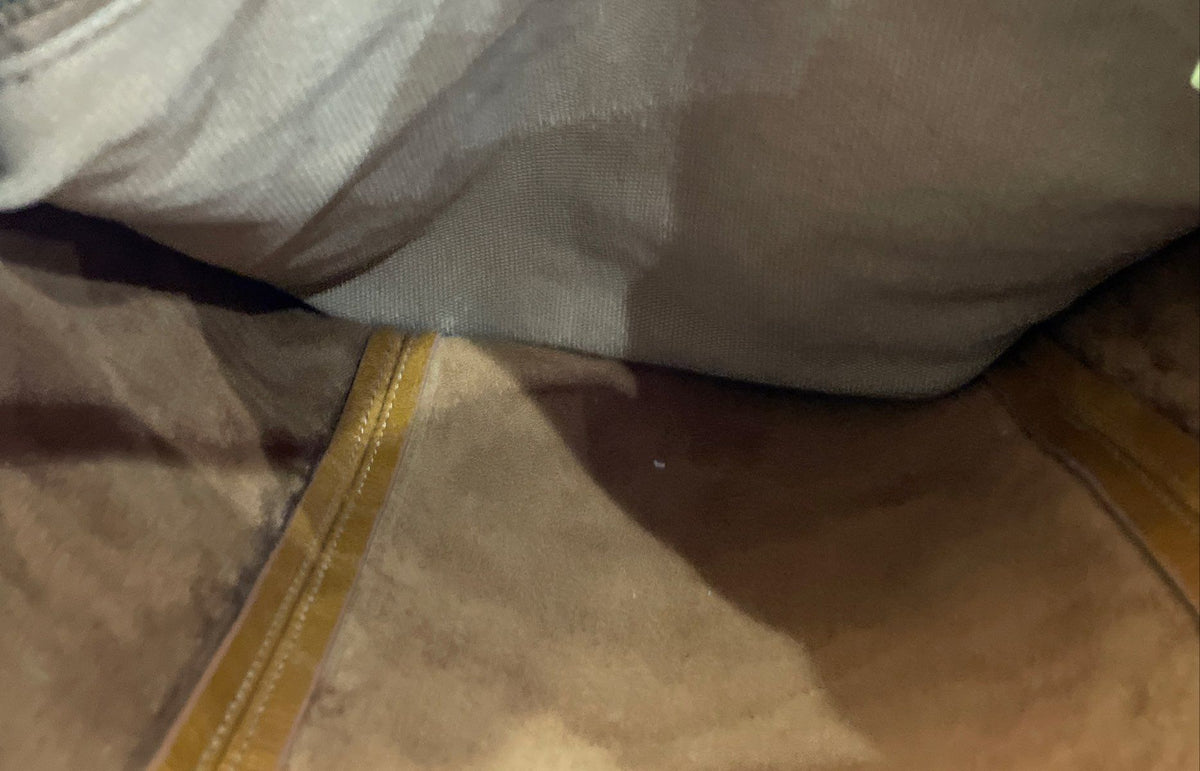 Antik Kraft Brown Leather Slouchy Tote Shoulder Bag Gold Hardware