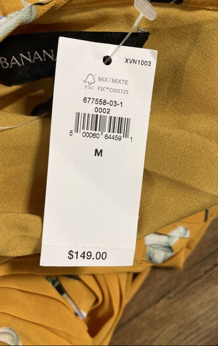 Banana Republic Women's Yellow Floral Pleated Sleeveless Maxi Dress Sz M NWT