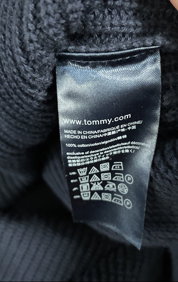 Tommy Hilfiger Men's Navy Quarter Zip Ribbed Knit Cotton Sweater Sz L NWT
