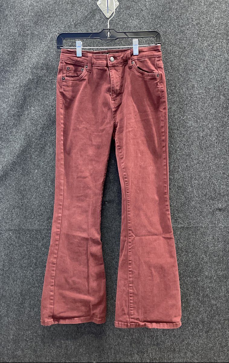 Lucky Brand Women's Burgundy High Rise Flare Jeans Maroon Cotton Sz 6/28 R