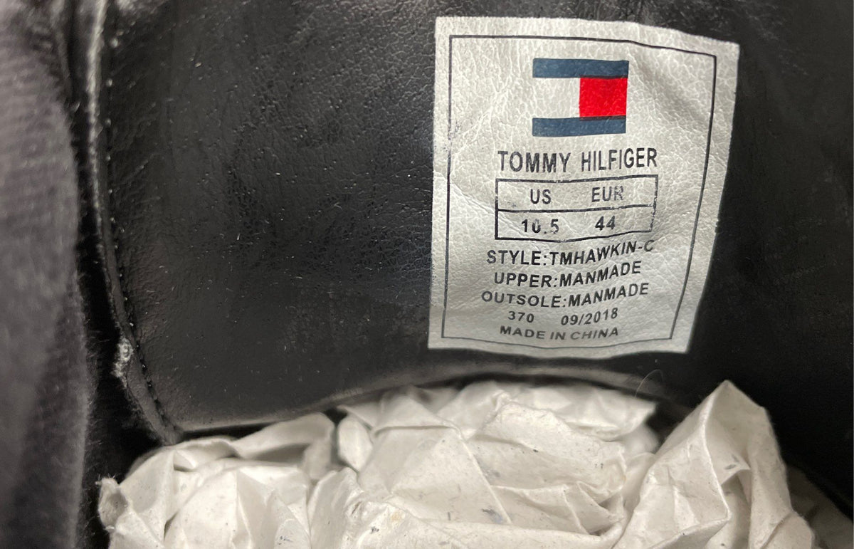 Tommy Hilfiger Hawkin Black Plaid Collar Lace Up Ankle Boot Men's Size 10.5