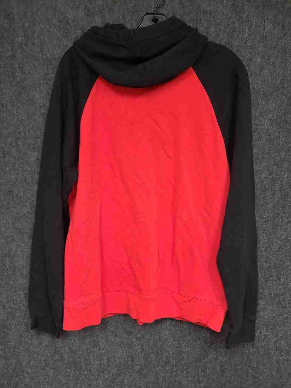 NHL Men's Chicago Blackhawks Hockey Hoodie Red Black Raglan Pullover Sz M