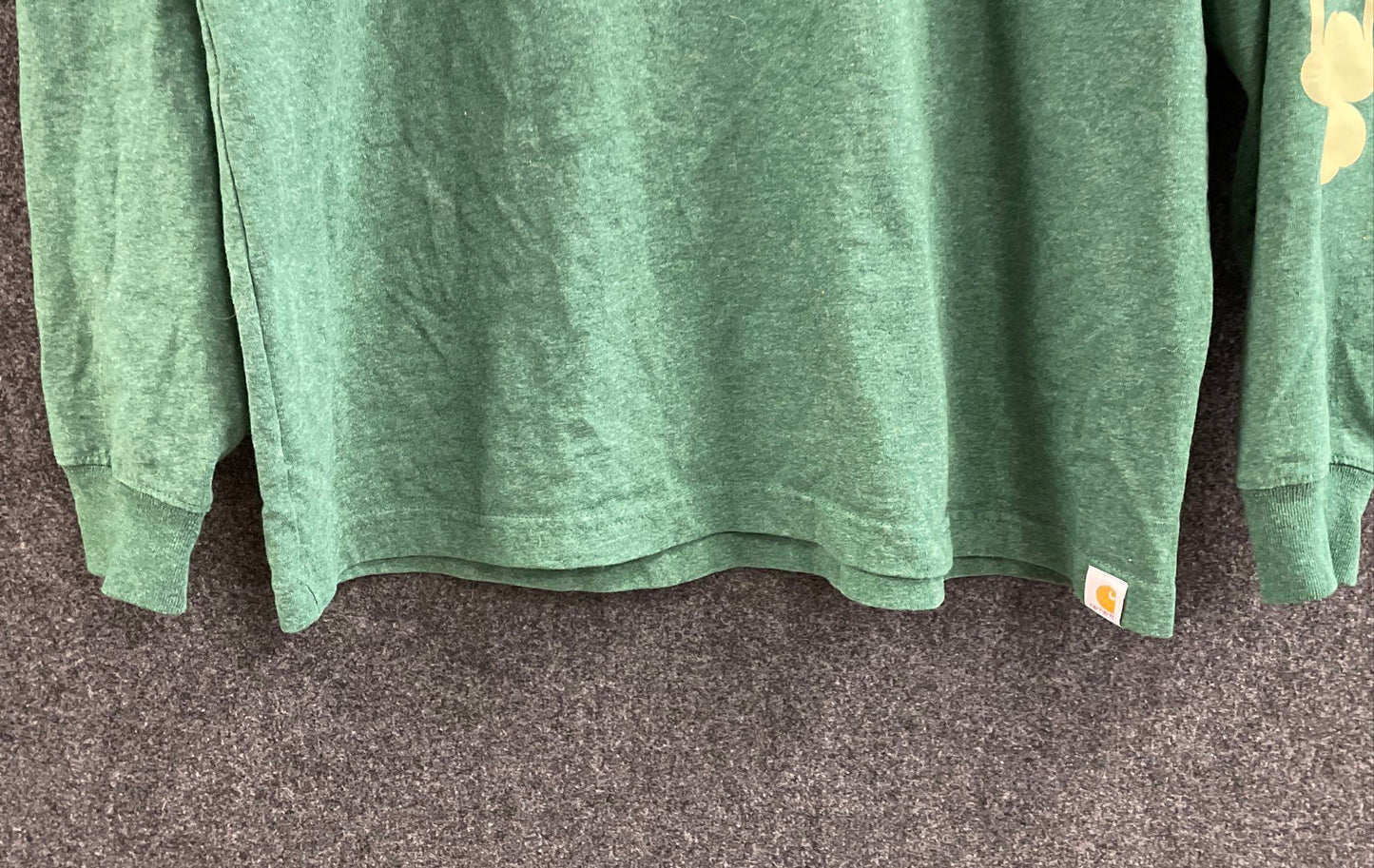 Carhartt Men's Green St. Patrick's Day Shamrock Long Sleeve Loose Fit Shirt Sz L