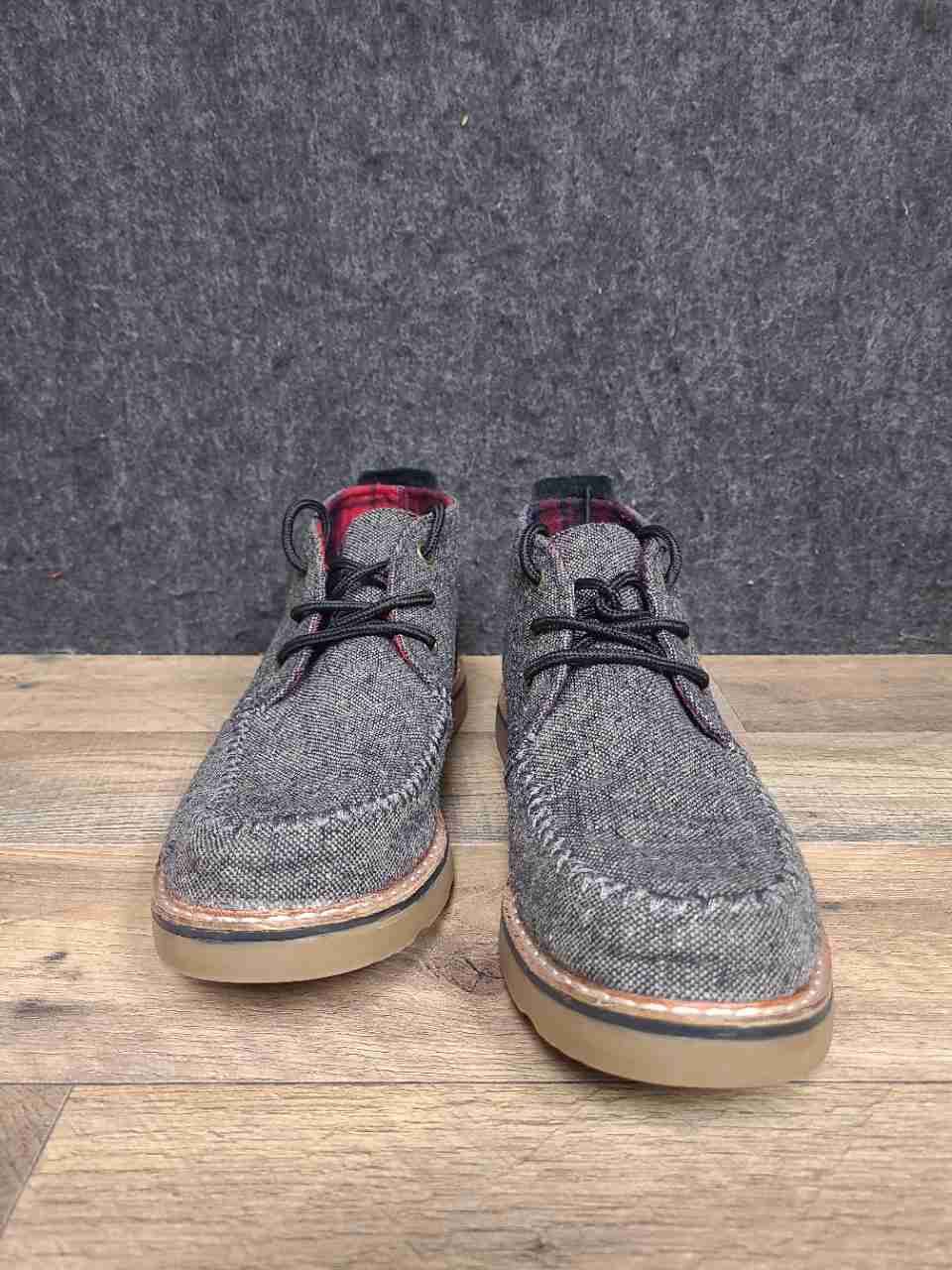 TOMS Ashland Grey Herringbone Black Men's Chukka Boots Size 8