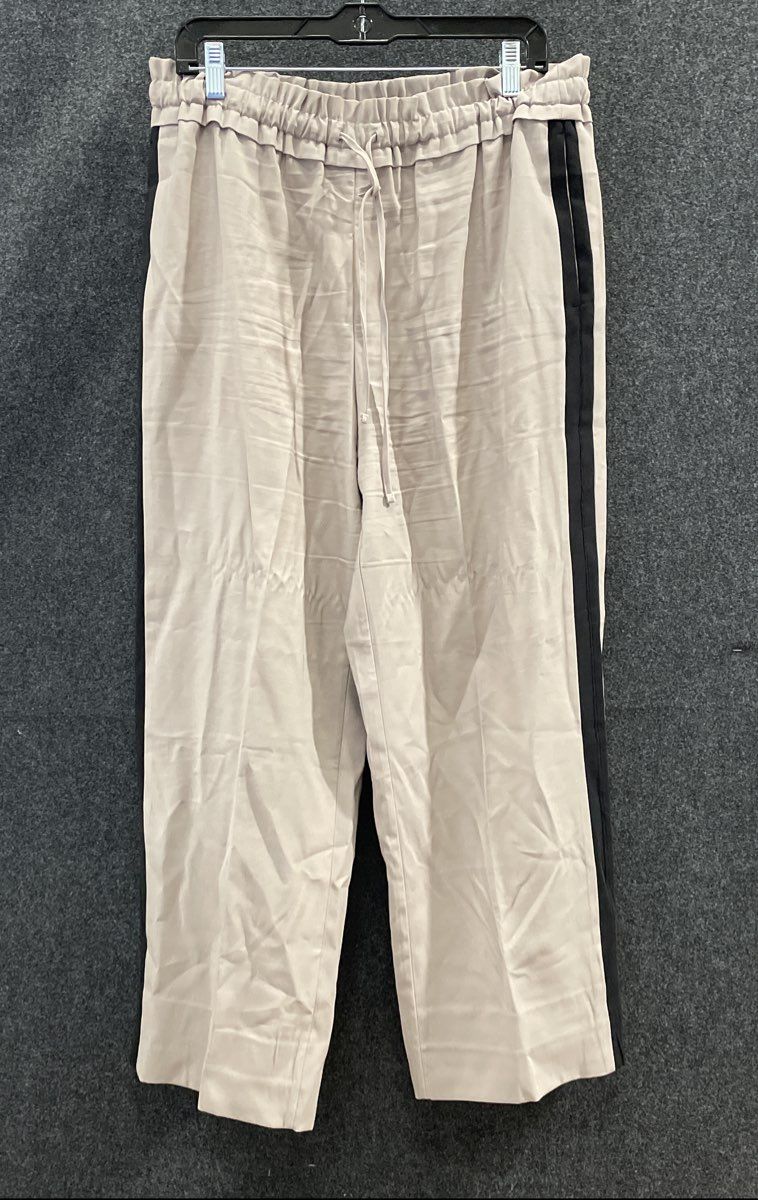 Simply Vera Vera Wang Women's Taupe Black Side Stripe Drawstring Pants Sz L