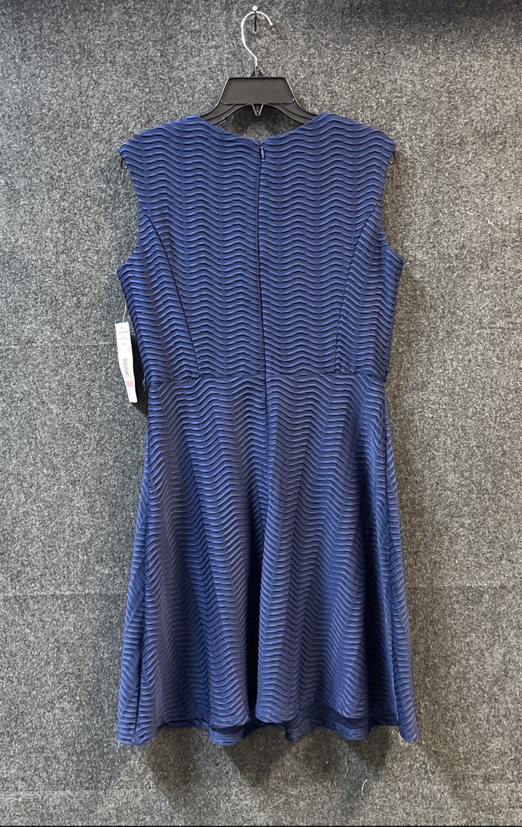 Madison Leigh Women's Navy Textured Sleeveless Fit Flare Dress Sz 10 NWT