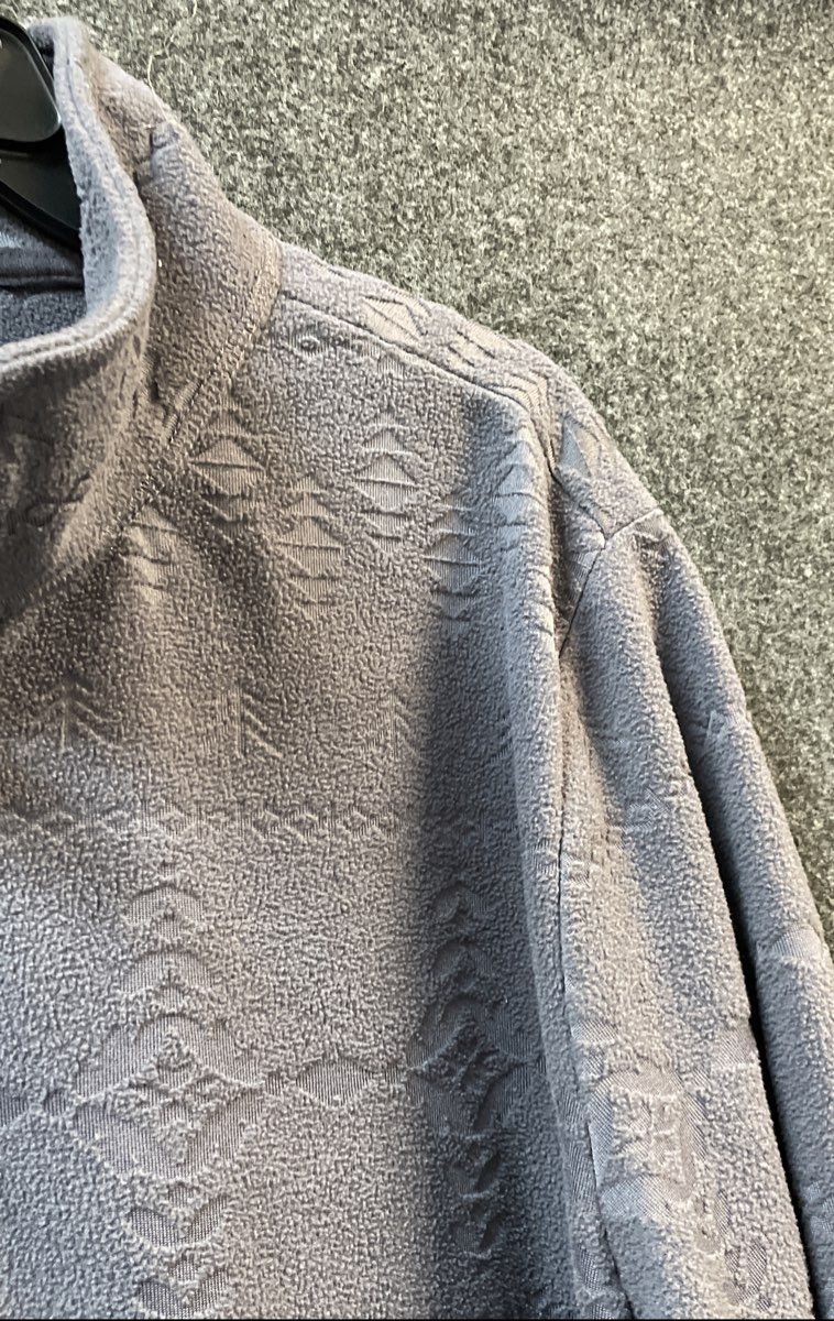 North River Men's Gray Fleece Quarter-Zip Pullover Southwestern Embossed Sz 2X