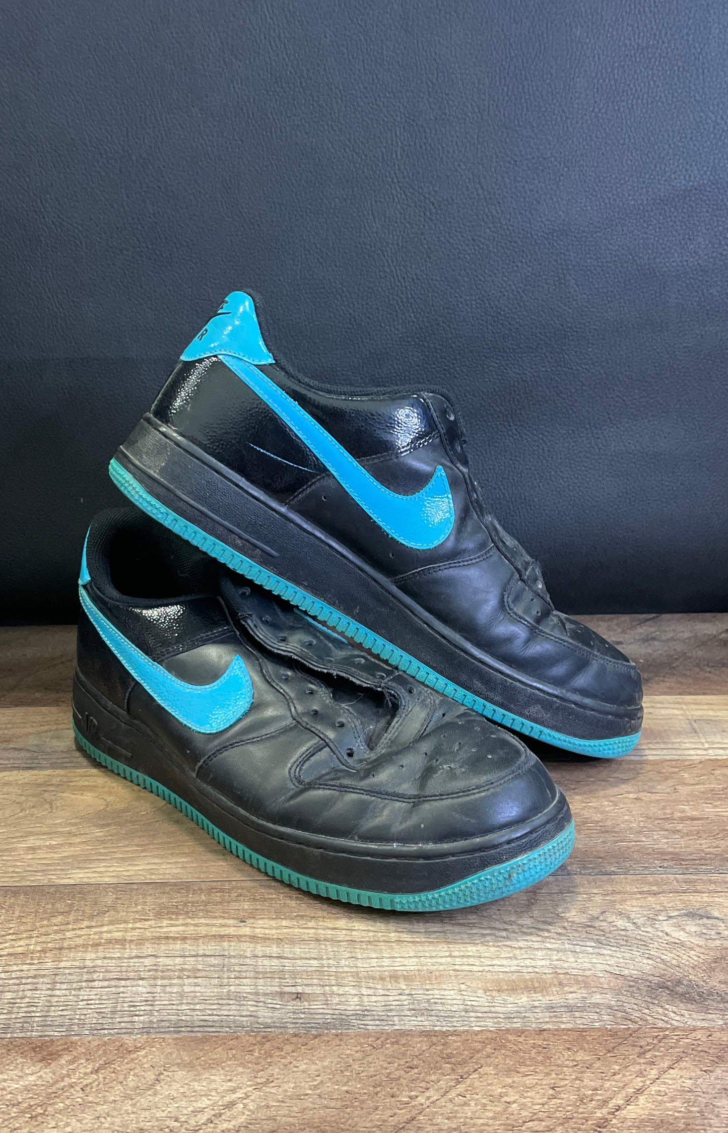Nike Air Force 1 '07 Low Black Chlorine Blue Size 11
