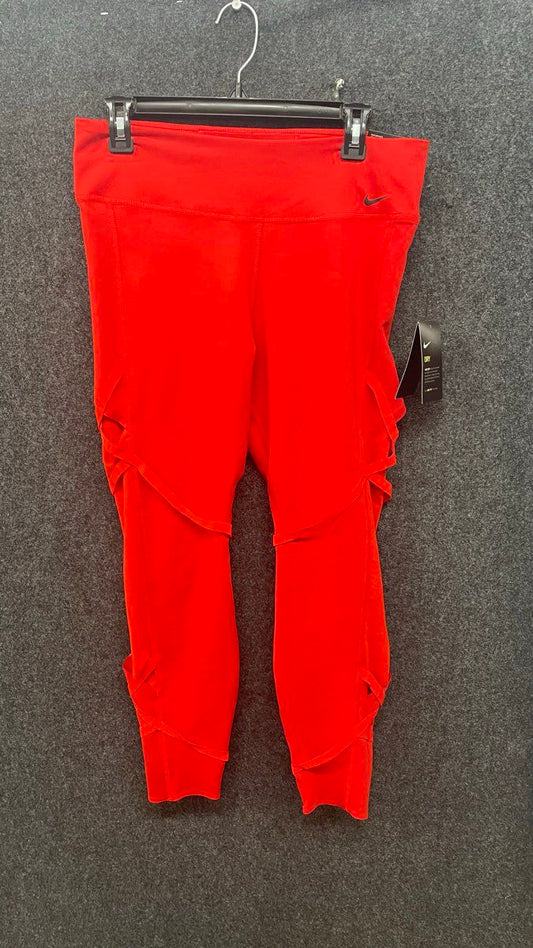 Nike Women's One Luxe 7/8 Leggings Red Strappy Mid Rise Dri-FIT NWT Sz XL