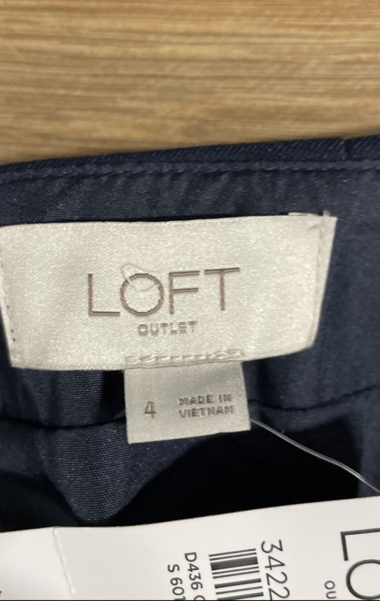 Loft Women's Navy Blue Double Breasted Gold Button Mini Skirt NWT Sz 4
