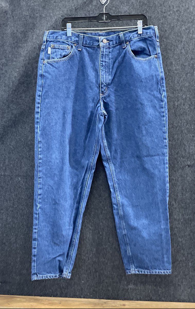 Carhartt Men's B17 DST Relaxed Fit Tapered Leg Blue Jeans Size 38x30