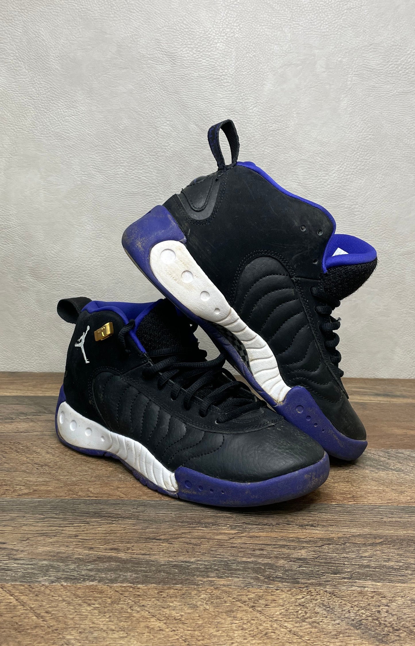 Jordan Jumpman Pro GS Black White Dark Concord Basketball Shoes Size 5.5Y