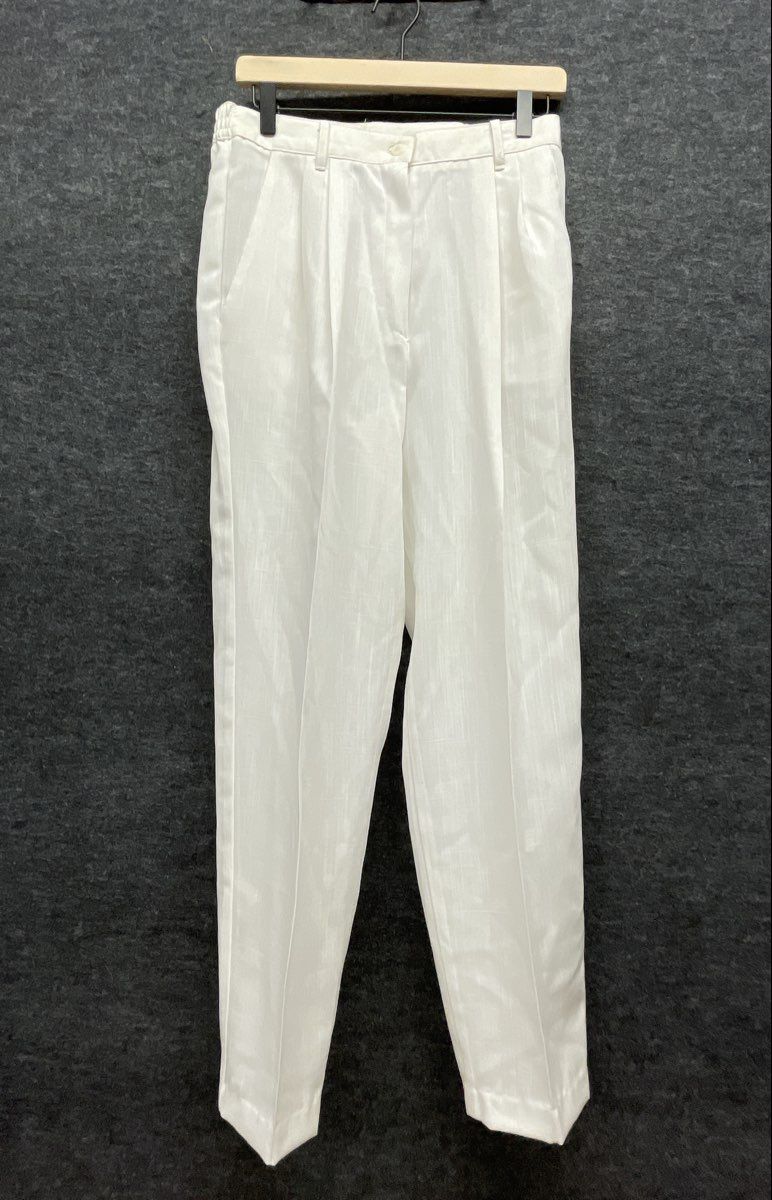 Vintage 90s Sag Harbor Petite Black Velvet Top White Pants Set Sz PM