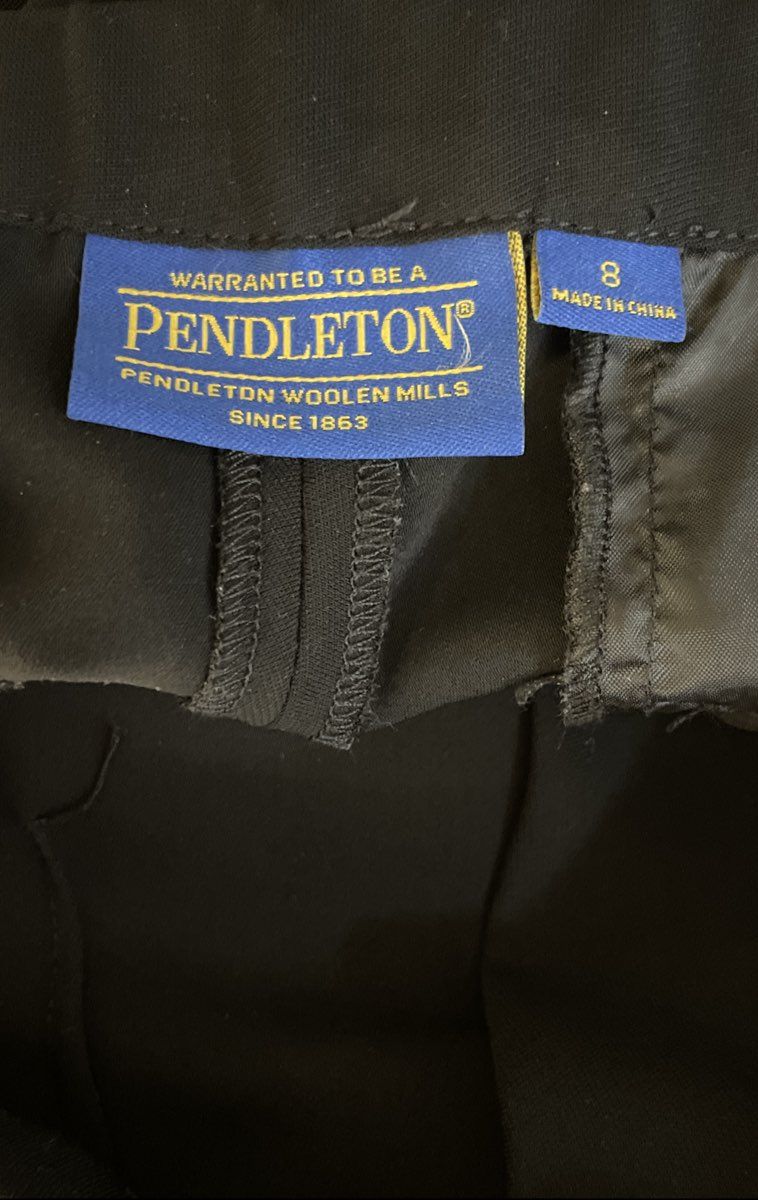 Pendleton Women's Black Straight Leg Slacks Career Trousers Elastic Back Sz 8