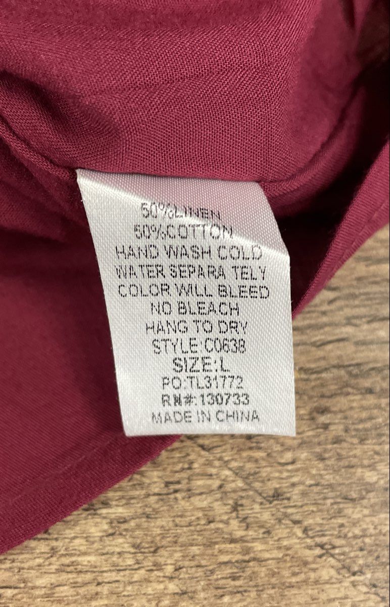 Altar'd State Women's Burgundy Floral Embroidered Linen Cotton Mini Skirt Sz L
