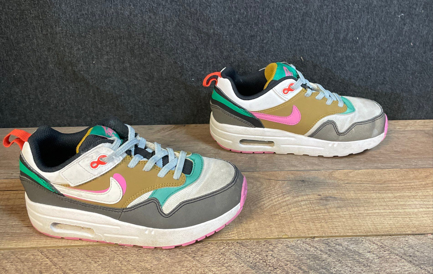 Nike Air Max 1 SC Multicolor Velcro Strap Kids Sneakers Size 13C