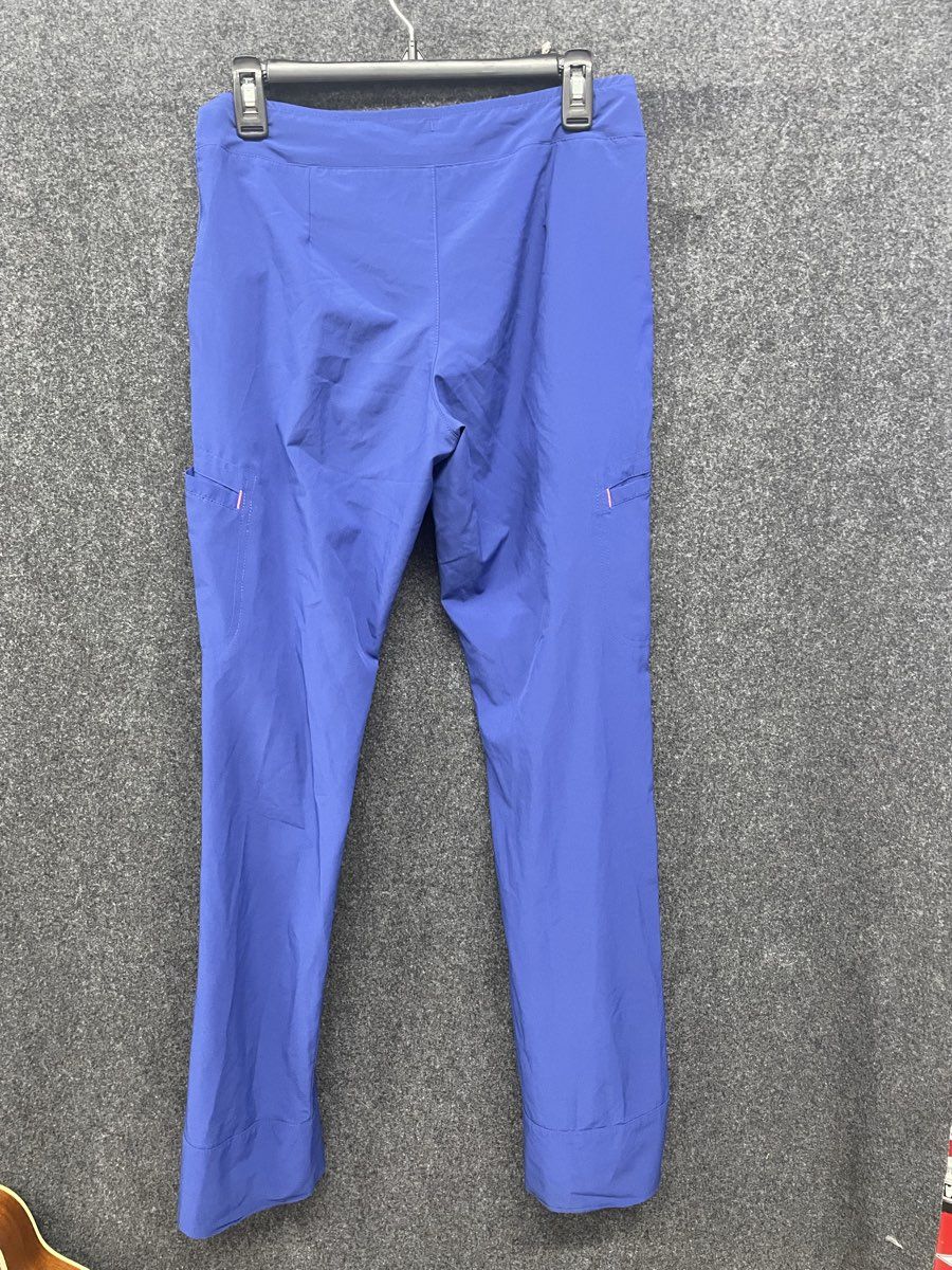 Smitten Women's Purple Hottie Sleek Fit Cargo Scrub Pants Pink Drawstring Sz XSM