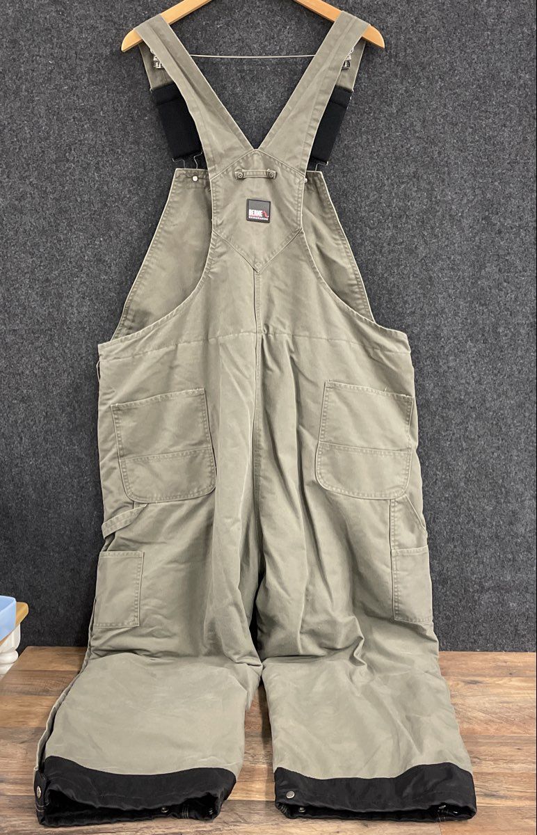 Berne Men's Endurance Sage Quilt-Lined Insulated Bib Overalls 2XL Short