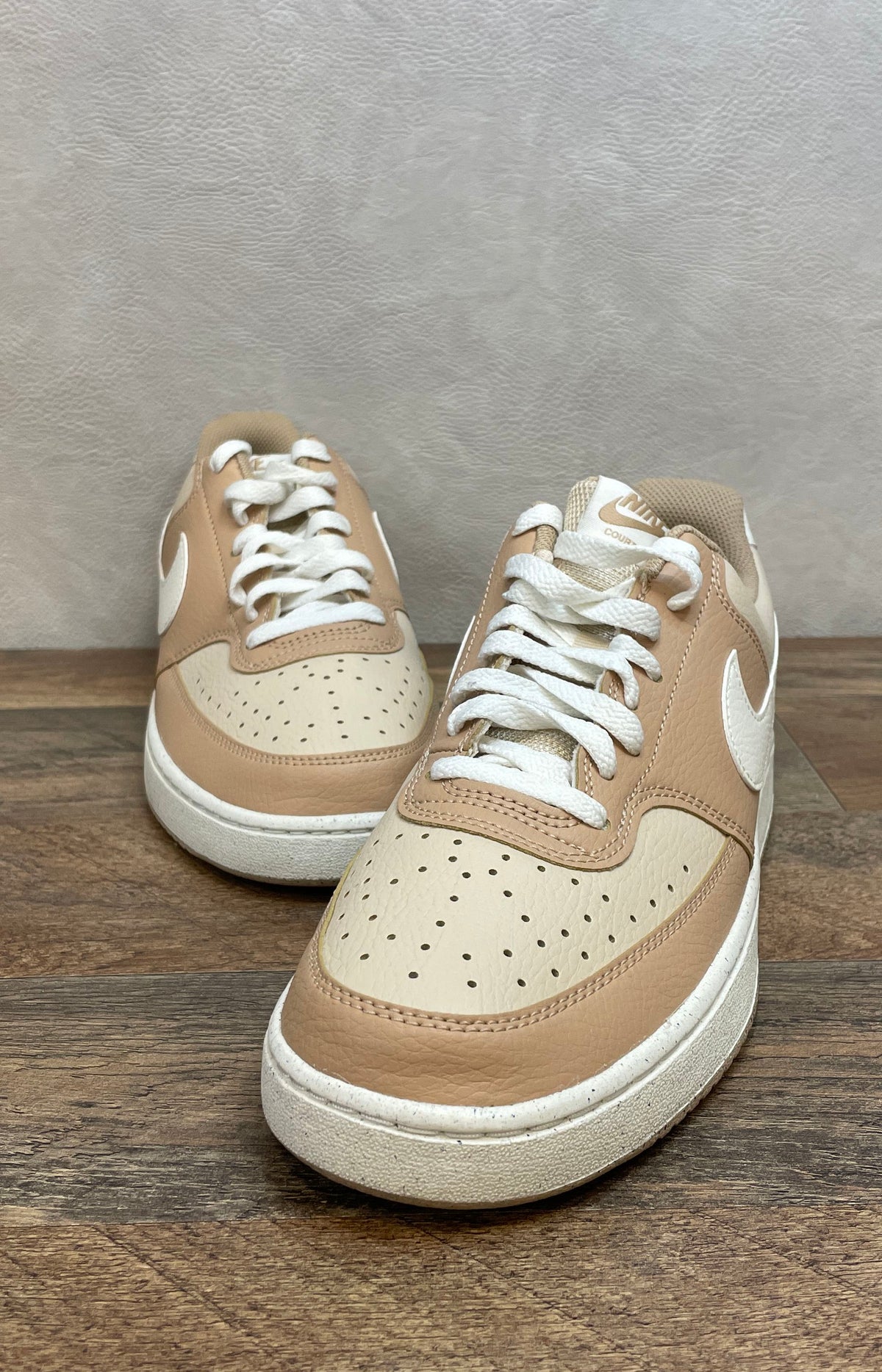 Nike Court Vision Low Next Nature Hemp Sesame White Sneakers Size 9.5