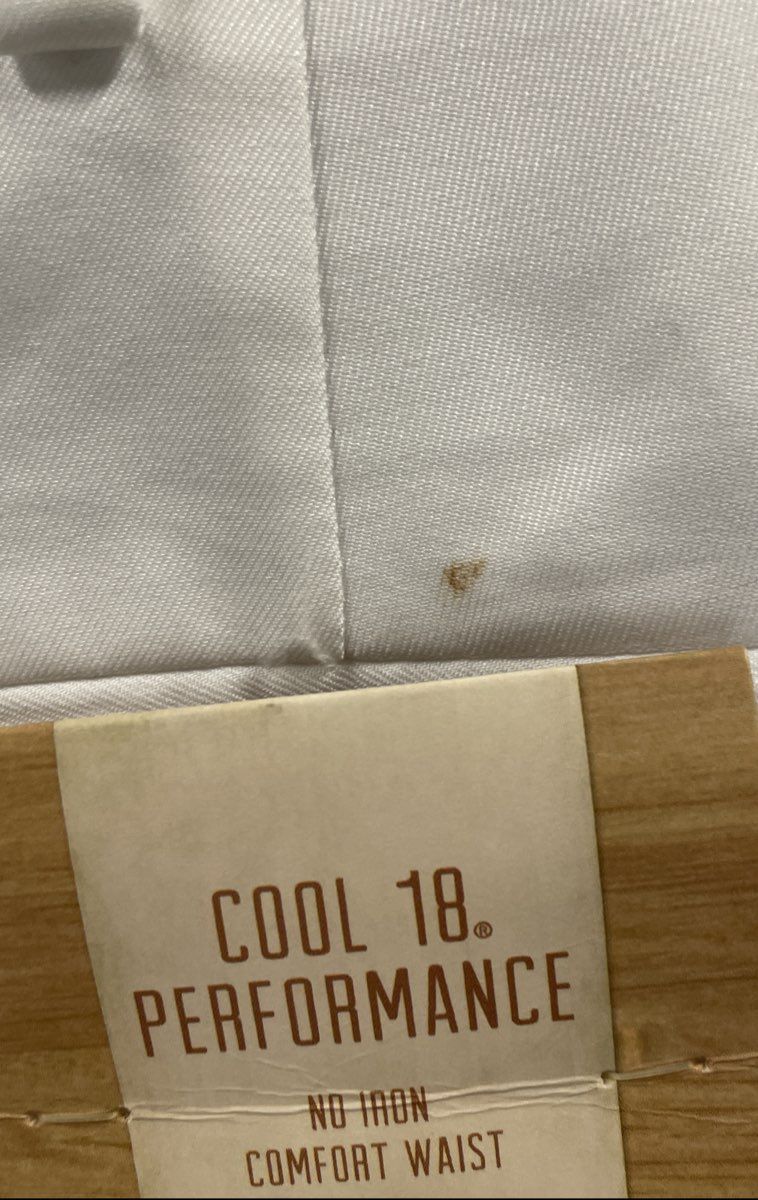 Haggar Men's White Cool 18 Performance Classic Fit Plain Front Pants NWT 34x32