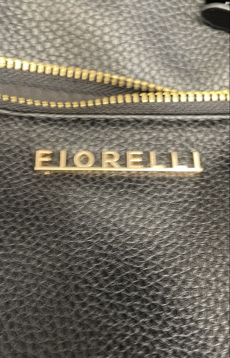 Fiorelli Black Leather Hobo Shoulder Bag Large Gold Tone Hardware Crossbody