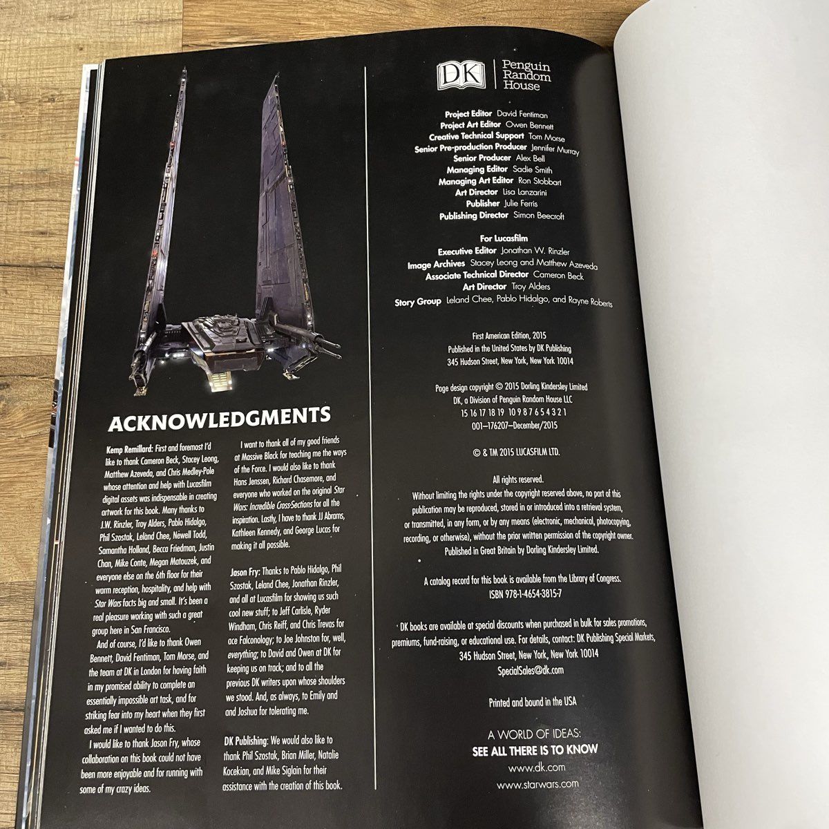 2015 Star Wars The Force Awakens Incredible Cross-Sections Book DK Hardcover