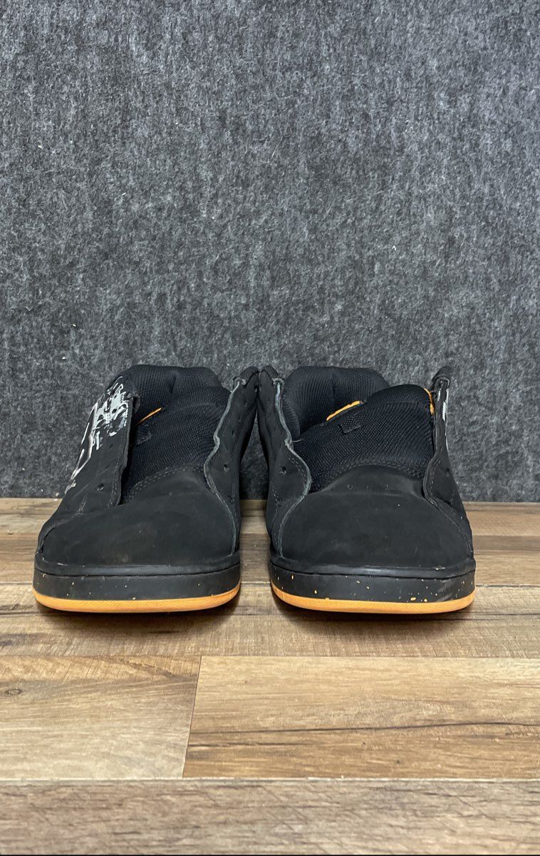 DC Gaveler Black Orange Skull Skate Sneakers Men's Size 10