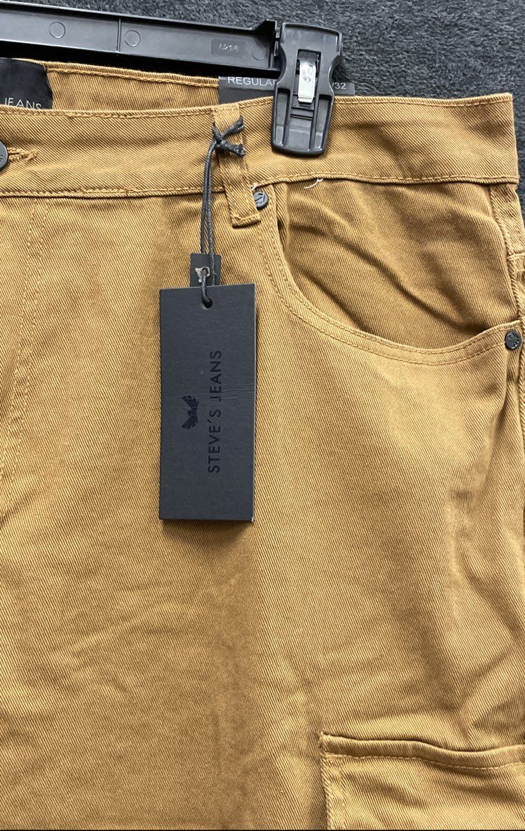 Steve's Jeans Men's Tobacco Comfort Stretch Regular Cargo Pants Sz 42x32 NWT