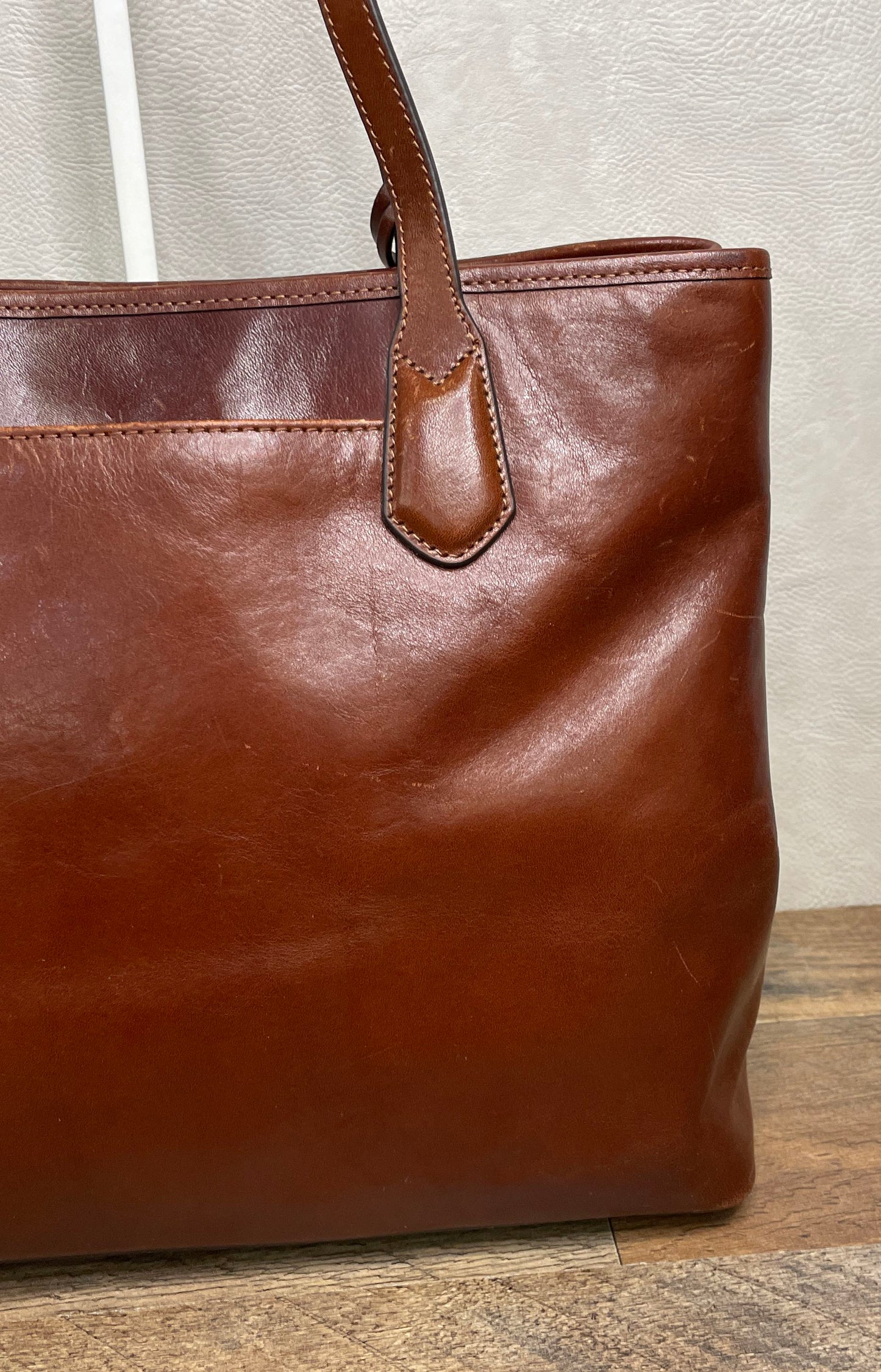 Brahmin Brown Leather Large Tote Shoulder Bag Gold Hardware