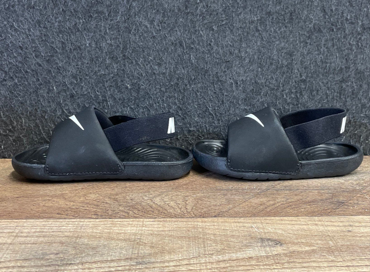 Nike Kawa Slide SE Black White Toddler Sandals Size 6C