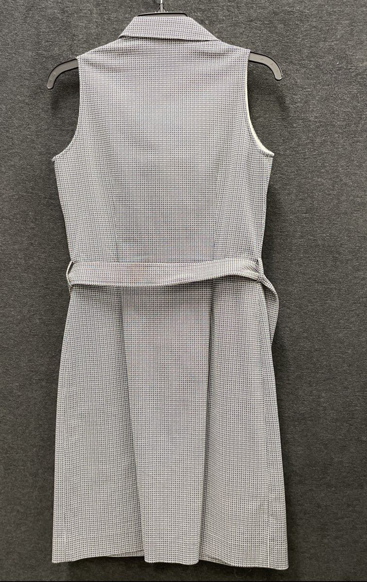 J. McLaughlin Women's Black White Geometric Print Sleeveless Belted Dress Sz 2