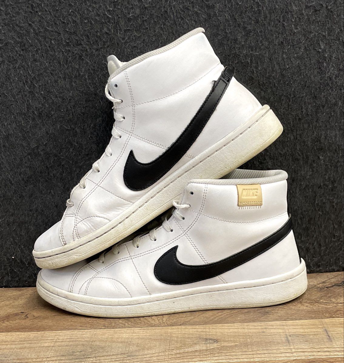 Nike Court Royale 2 Mid White Black Sneakers Men's Size 9.5