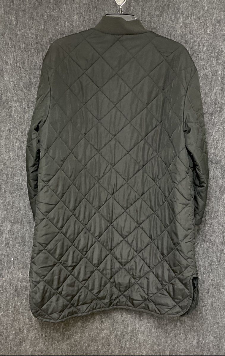 Banana Republic Women's Black Diamond Quilted Long Bomber Jacket Sz M