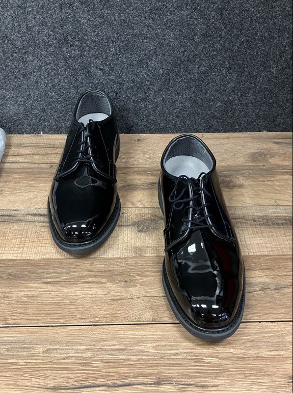 Bates High Gloss Black Military Uniform Oxford Shoes Size 9.5 D
